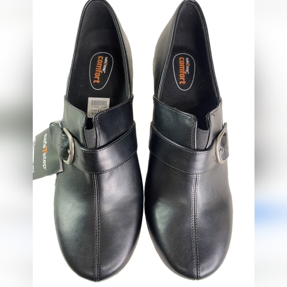 Black leather clogs by Safe T Step size 13w